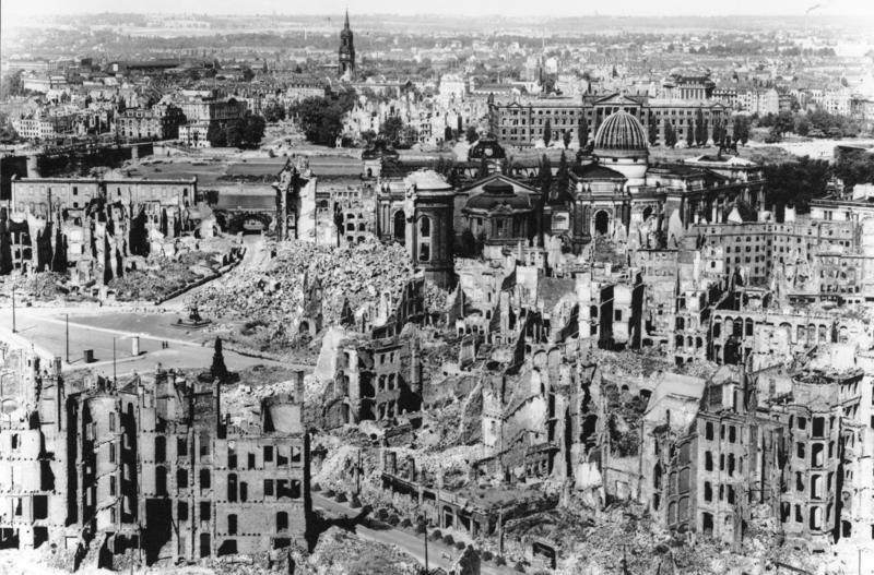 Dresden 1945, zničené centrum města
